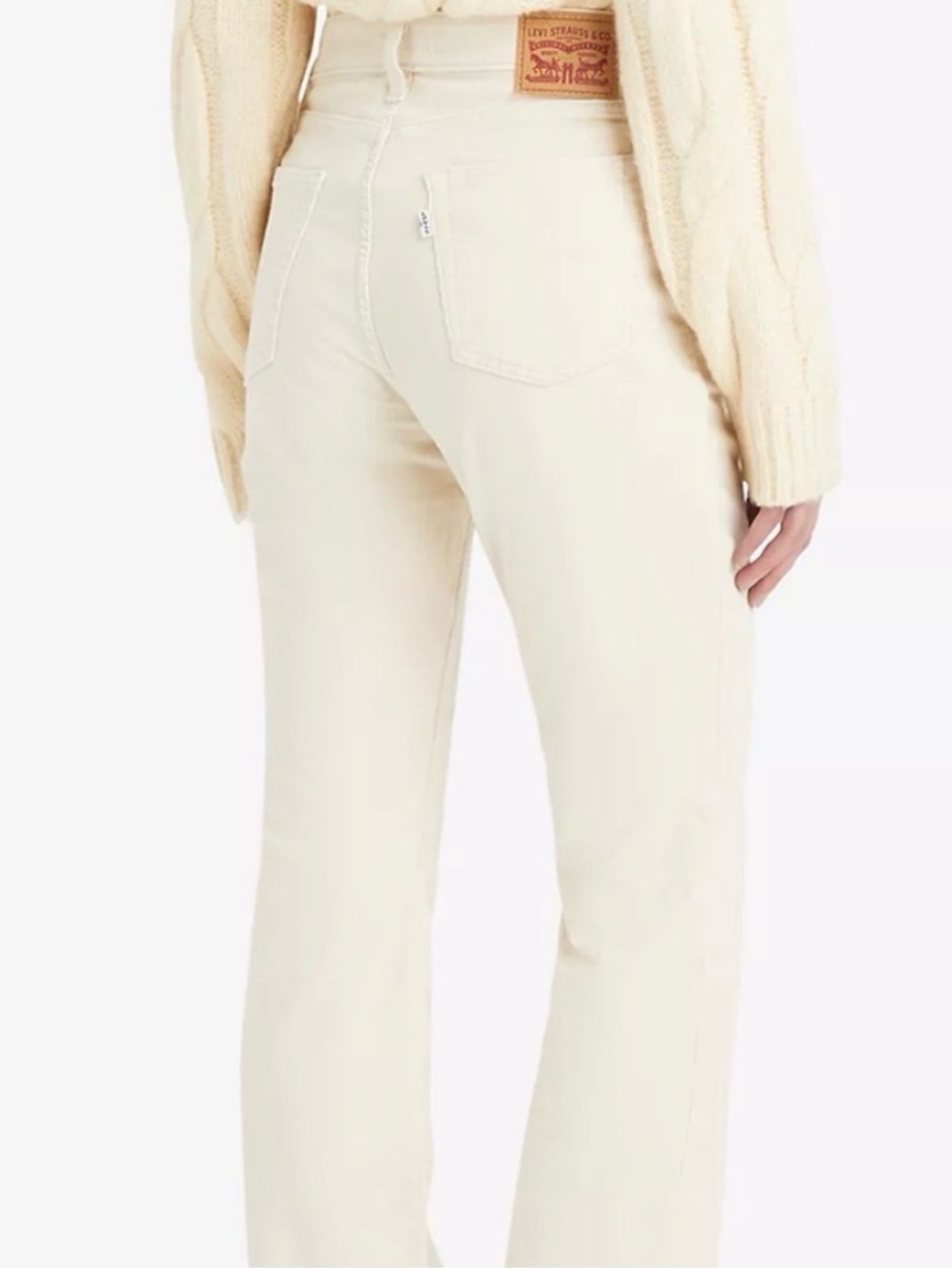 UEC Levi's 725 SOFT CORDUROY HIGH RISE BOOTCUT Cream 98% COTTON SZ 27x30”